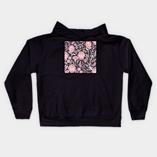 Pansy floral garden on brown Kids Hoodie